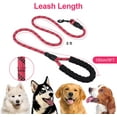 thumbnail image 2 of QiShi 5ft 1/2in Strong Dog Leash - Highly Reflective Heavy Duty Dog Rope Leash with Soft Padded Anti-Slip Handle- for 18-120 lbs Dogs- Pink, 2 of 6