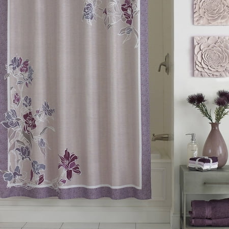 Excell Zara Fabric Shower Curtain, Lavender - Walmart.com