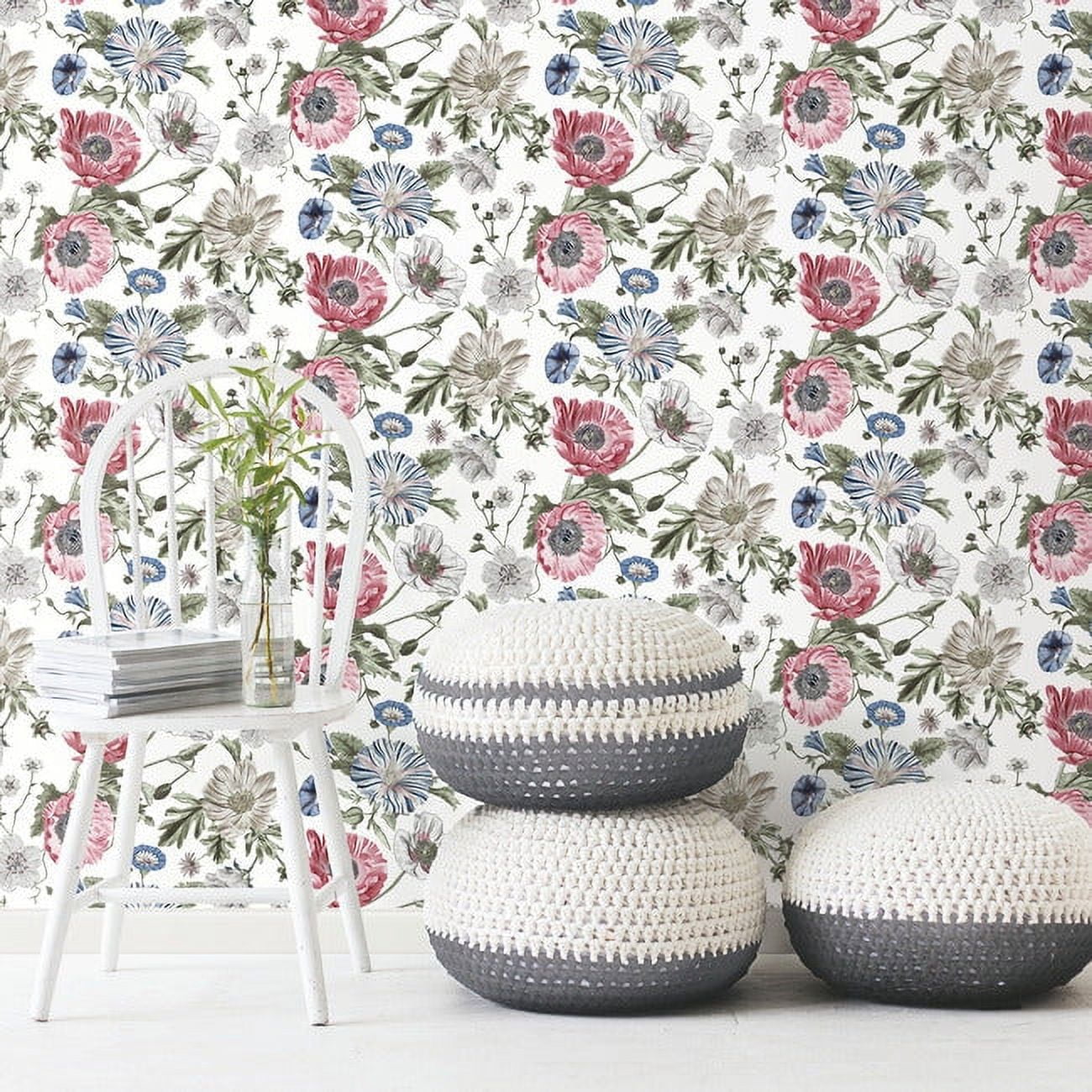 Vintage Poppy Peel & Stick Wallpaper