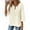 Beige, variant on Womens 3/4 Sleeve Tops Cotton Linen Shirts V Neck Lace Casual Loose Fit Blouses Boho Fashion