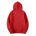 thumbnail image 5 of Textilo Long Sleeve Hoodies for Women Hooded Pullover Sweatshirts with Pocket Solid Color Sweatshirt Comfy Casual 2026 Fall Winter Loose Outfits,Red 2XL, 5 of 6