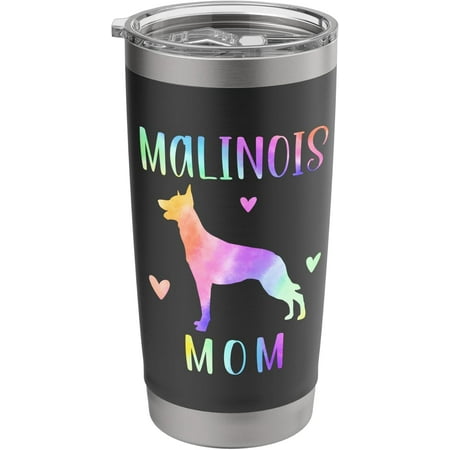 

Malinois Mom Belgian Malinois Dog Mom Rainbow Watercolor Stainless Steel Insulated Tumbler Black 20 oz