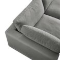 thumbnail image 6 of Kaelynn Corner Sofa Gray Linen Upholstered with Ottoman, 6 of 8
