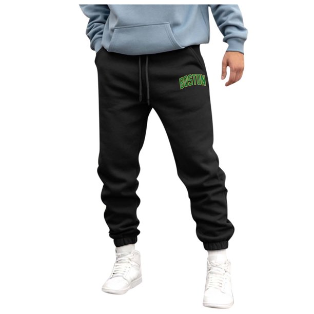 Pantalones deportivos holgados de punto para hombre, para otoño-invierno, estilo urbano