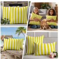 thumbnail image 5 of Yellow Striped Outdoor Pillow Covers, Waterproof Decorative Throw Pillowcases Set of 2, Modern Farmhouse Yellow White Stripes Couch Cushion Cases with Zipper for Outside Patio Garden Sofa 20"x12", 5 of 9