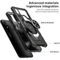 thumbnail image 7 of Compatible for AT&T Maestro 3 Case w/Tempered Glass Screen Protector [Military Grade] Ring Car Mount Kickstand Shockproof Hard Phone Case - Black, 7 of 7