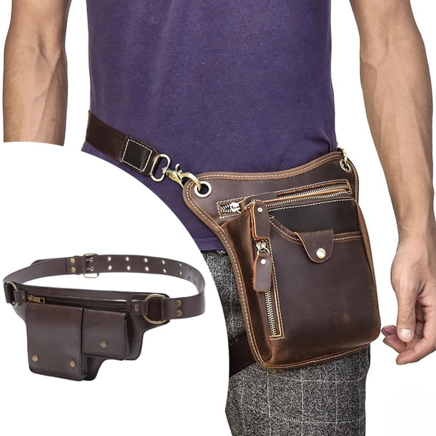 Riñonera para mujer, ajustable, estilo gótico, informal, para senderismo, diseño vintage versátil, accesorio para festivales, regalo Marrón oscuro