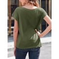 thumbnail image 4 of Womens Boat Neck T-Shirts Cap Sleeve Tops Summer Casual Loose Fit Basic Tees, 4 of 6