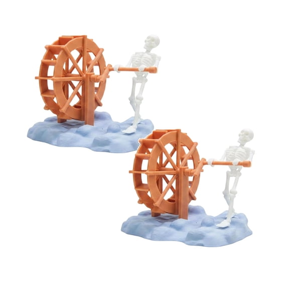 2Pcs Dynamic Skeleton Bubbler Aquarium Air Moving Action Tank Skeleton Ornament For Aerating And Oxygenating Desktop Ornament