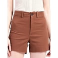 thumbnail image 2 of Lucakuins - Pantalones cortos ajustados de verano para mujer, color sólido, cintura alta, elásticos, informales, con bolsillos Lucakuins moda, 2 of 6