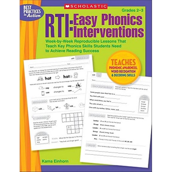 Pre-Owned Rti: Easy Phonics Interventions: Week-By-Week Reproducible Lessons That Teach Key Phonics Skills Students Need to Achieve Reading Success (Paperback) 0545236967 9780545236966