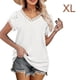 thumbnail image 4 of sweethay Camiseta de algodón para mujer, camiseta holgada de encaje de Color sólido, Top de verano para viajes, vacaciones en la playa, Prendas para la parte del cuerpo Blanco XL, 4 of 6