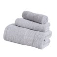 thumbnail image 3 of Toalla de algodón para hotel en casa, manos, cara, cuerpo, agua, absorción de sudor, limpieza, secado, toalla, gris claro 3 unids/set Eigraketly  HA4650-03B, 3 of 7
