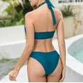 thumbnail image 4 of WREESH Womens Two Piece Swimsuit Criss Cross Bathing Suit New Fashion Split Swimsuit Casual Bikini Swimsuit Green, 4 of 5