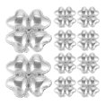 thumbnail image 1 of 50 globos de aluminio con forma de corazón de trébol de cuatro hojas para decoración de fiestas, bodas, cumpleaños y festivales (plateados)., 1 of 7