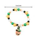thumbnail image 3 of Halloween Hand Beaded Hand Decorated Pumpkin Halloween Orange Bracelet, 3 of 4