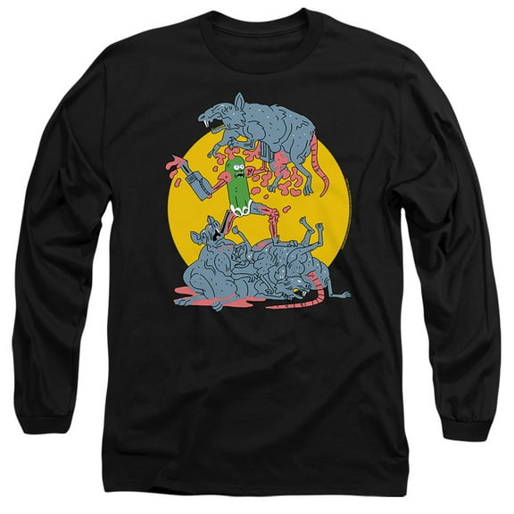 Rick and Morty The Adventures of Pickle Rick Unisex Adult Long-Sleeve T Shirt, The Adventures of Pickle Rick, Large