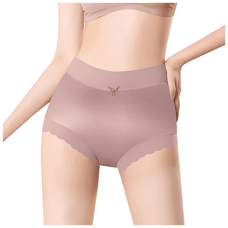 Fulorrnie Underwear for Women Seamless High Cut Comfort Breathable Panties Cute Waistband Elastic Waist Panty Watermelon Red L