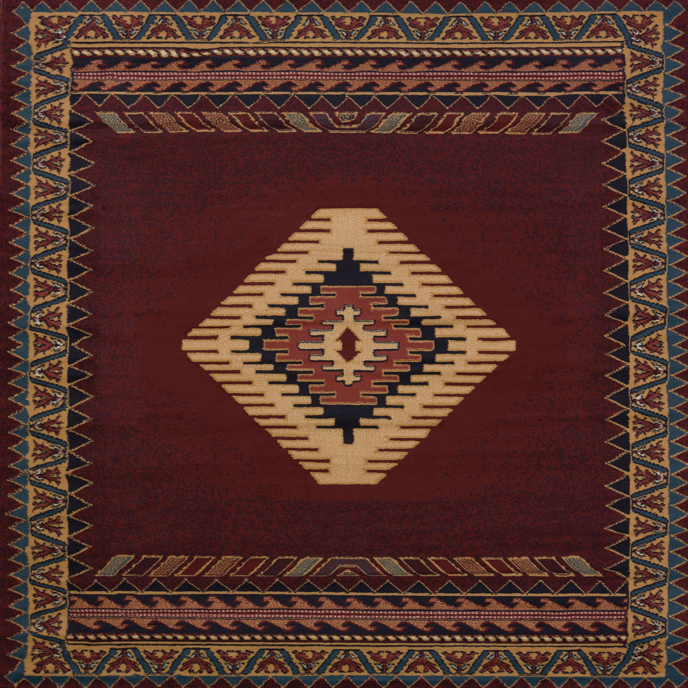 United Weavers Brunswick Avalon Southwestern Border Accent Rug, Burgundy, 1'10" x 3'