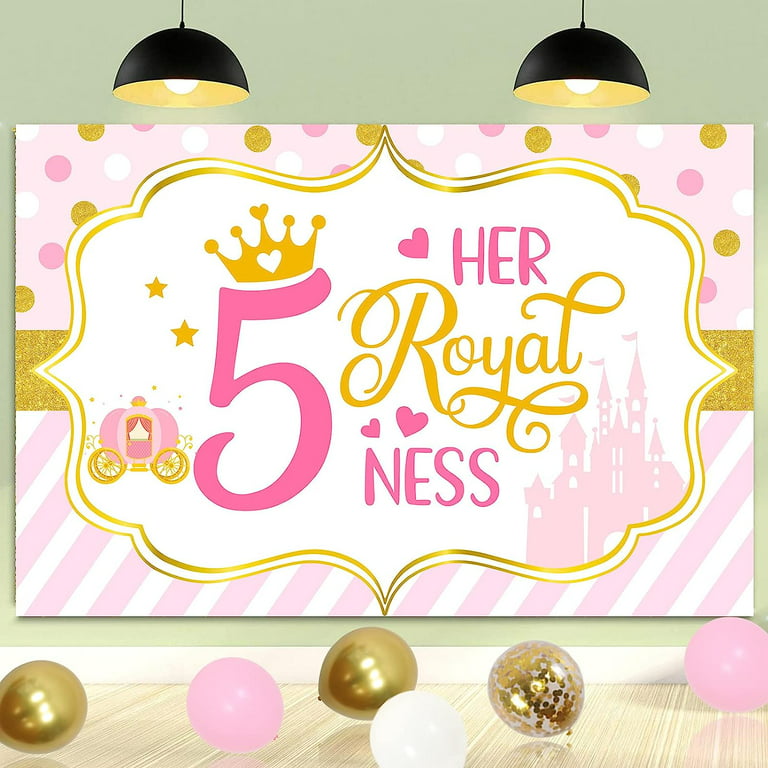 Her Royal Fiveness Birthday Decorations, 5th Birthday Decorations Girl,  Princess Theme Birthday Part…See more Her Royal Fiveness Birthday  Decorations