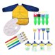 thumbnail image 1 of Niños Esponja Pinceles de pintura Rodillo Delantal Paleta Kit de bricolaje Portátil Educación en el hogar Preescolar Juguetes de aprendizaje temprano Amarillo 18 Piezas / set Methold FN000727-02, 1 of 7