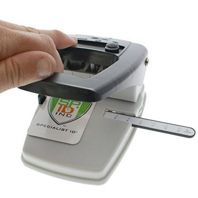 ID Badge Slot Hole Punch rectangle Adjustable Guides and Non-skid