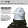 thumbnail image 3 of Aqua Design Fleece Stocking Hat Cold Weather Beanie for Women: Reversible Snow Pattern or White, Size: One Size Fits Most, 3 of 6