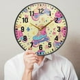 thumbnail image 6 of Yayeee Wall Clock Battery Operated 9.5" Silent Non-Ticking for Living Room, Neon Skates, 6 of 8