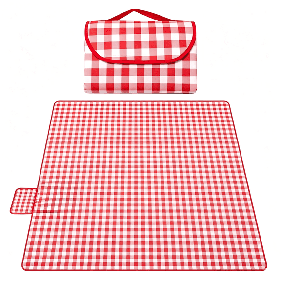 Damkogic 79"x 59" Large Foldable Picnic Blanket,Heavy Duty Outdoor Mat for Family Camping, Beach, Grass & Patio