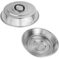 thumbnail image 2 of 3-Piece Multi-Purpose 12 Inch Round Stainless Steel Basting Cover Dome and Cooling Wire Racks and BBQ Tong, Best for Blackstone Camp Chef Flat Top Griddle Grills Cooking, 2 of 9