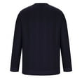 thumbnail image 4 of YLSDY Long Sleeve Shirts for Men Lightweight Casual Crewneck Textured Pullover Sweatshirts Solid Hoodless Shirts Navy L, 4 of 8