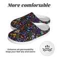 thumbnail image 6 of Xecao Flowers And Birds Print Cotton Slippers Fuzzy Warm Cozy Slippers Non Slip House Slippers For Indoor Outdoor Cotton Slippers House Slippers-11, 6 of 7