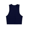 thumbnail image 3 of Sakmal Womens Tanks Blue Crew Neck Slim Ribbed Sexy Casual Cami Sleeveless Summer Tops, 3 of 3