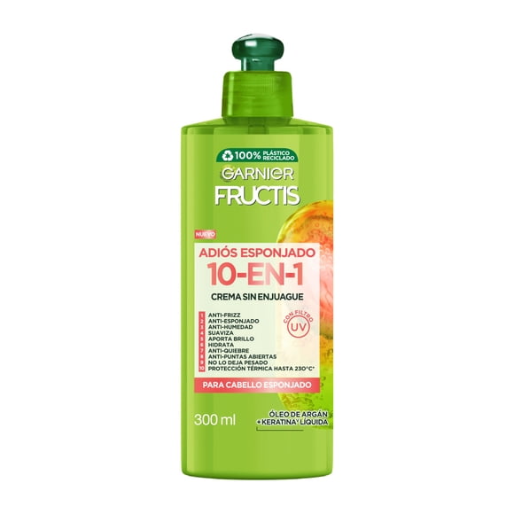 Crema para peinar Garnier Fructis adiós esponjado 10 en 1 de 300 ml