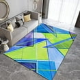 thumbnail image 2 of Fluorescence Green Blue Irregular Geometric Rug, Area Rug, Modern Abstract Art Indoor Decor Carpet, Washable Soft Comfortable Rug For Teen Boys Room Nursery Bedroom Living Room, 2 of 6
