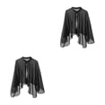 thumbnail image 3 of kurtrusly Cardigans en Chiffon Boho à la Mode pour Femmes Veste Ample Transparente Poncho Noir 140x53cm 2Ensemble, 3 of 6