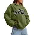 thumbnail image 2 of Los Angeles Hoodies for Women 2025 Fall Winter Long Sleeve Drop Shoulder Hooded Sweatshirt with Pockets Pullover Tops, 2 of 7