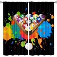 thumbnail image 4 of Billiard Game Theme Rod Pocket Window Curtain, Billiard Table and Balls Bedroom Living Room Window Drapes Fabric, Door Curtains for Door Window Cold and Warm Insulation Dust-Proof-W42xL63in, 4 of 6