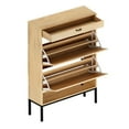 thumbnail image 2 of XIAO WEI Shoe Cabinet, Shoe Storage Organizer Cabinet with 2 Flip Wavy Line Drawers, Freestanding Shoe Rack with Adjustable Shelf for Entryway, QH242-1, 2 of 6