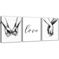 thumbnail image 1 of 3 Pcs Minimalist Shadow Love Canvas Artwork 12x16 In Decoration For Couples Paintings for Home Decor, 1 of 5