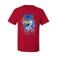 thumbnail image 2 of Wolf Painting Splatter Abstract Art Animal Lover Men's Graphic T-Shirt, Red, 2XL, 2 of 3