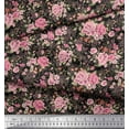 thumbnail image 2 of Soimoi Cotton Duck Fabric Leaves & Rose Floral Print Fabric by the Yard 42 Inch Wide, 2 of 3