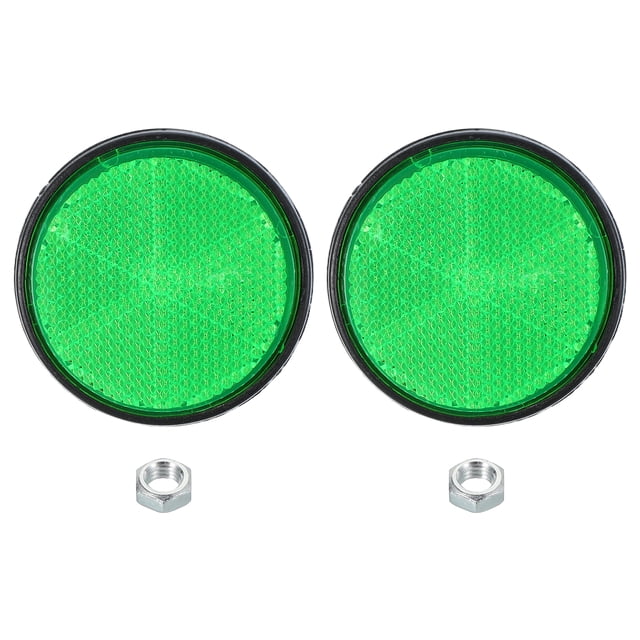 Reflectores traseros redondos Uxcell, reflector de advertencia reflectante de seguridad para motocicleta y bicicleta verde