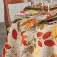 thumbnail image 2 of Elrene Home Fashions Mantel Resistente a Las Arrugas, con Estampado de Hojas de otoño, para Uso Formal o Diario, Redondo de 70 Pulgadas, 2 of 8