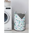 thumbnail image 3 of Botanical Laundry Bag, Peace Theme Natural Motifs Along Abstract Olive Branch Images on Plain Background, Basket with Handles Drawstring Closure for Laundromats, 13" x 19", Multicolor, by Ambesonne, 3 of 4