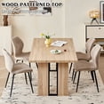 thumbnail image 2 of 5pcs Rectangle Dining Table Chairs Set for 4, 63" Farmhouse Wood Kitchen Table with 4 Upholstered Mid Century Modern Boucle Chairs for Dinner, Living Dining Room, Apartment, Brown, 2 of 6