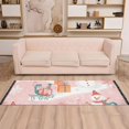 thumbnail image 2 of Yayeee Runner Rug for Bedroom 2'x6' Machine Washable Hallway Non Slip Mat, Pink Christmas Snowman, 2 of 8