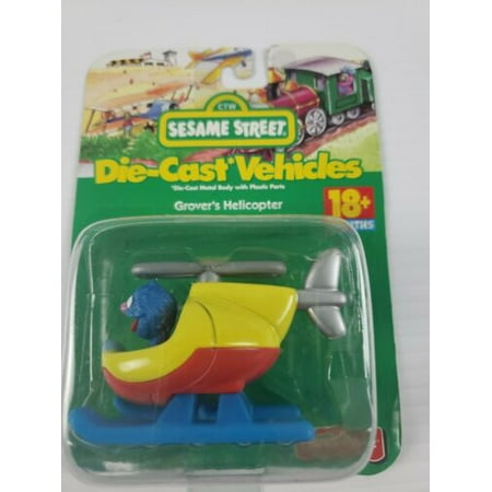 Vintage Sesame Street Grover's Helicopter Tyco Preschool (1997) Die-Cast Toy Car