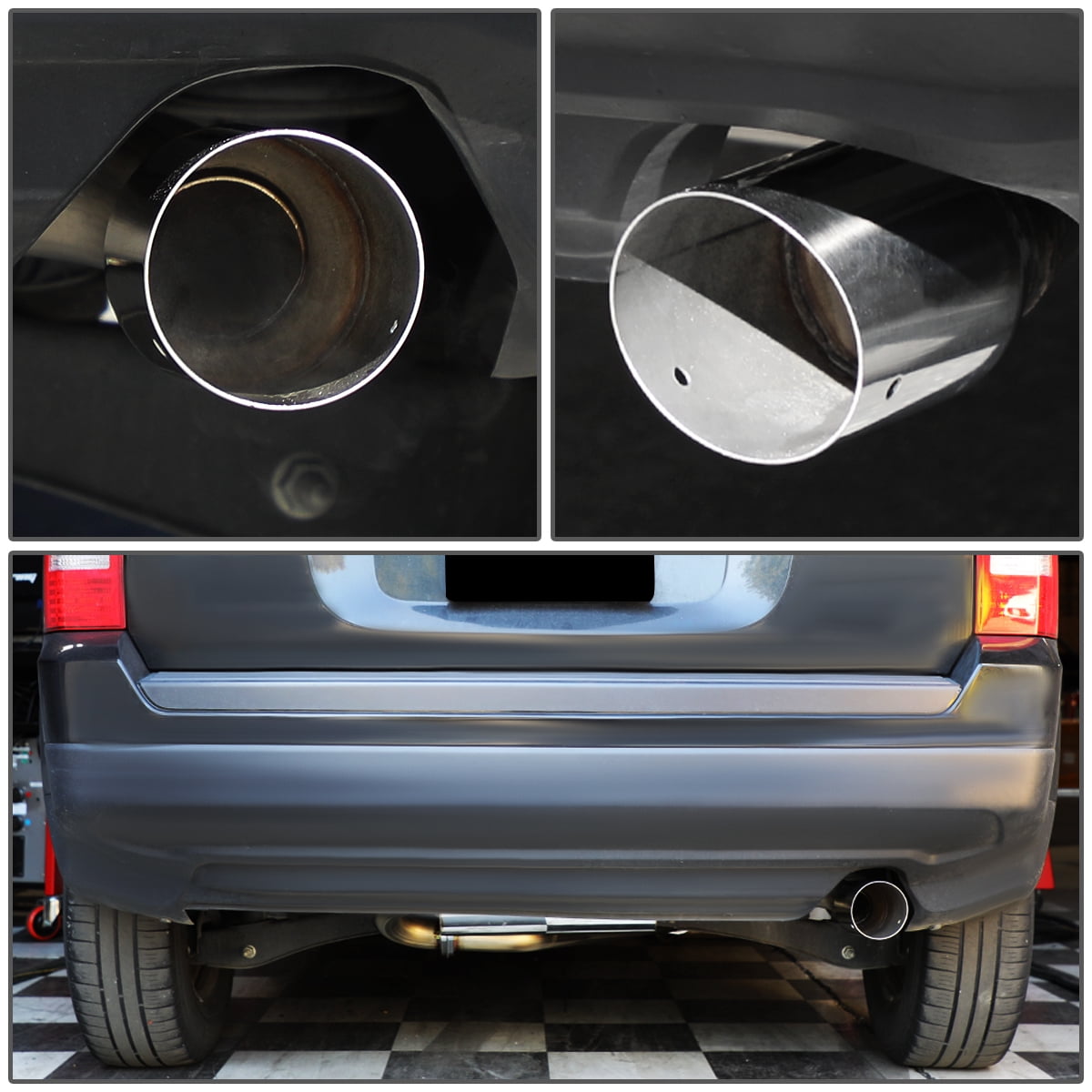 DNA Motoring For 2007-2013 Jeep Patriot MK74 2.4L 3.5" Muffler Tip Stainless Steel Catback Exhaust System