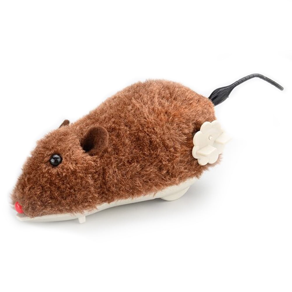 Dog Playing Racing Rat Cat Toy Wind-up Plush Mouse Funny Mechanical Moving 